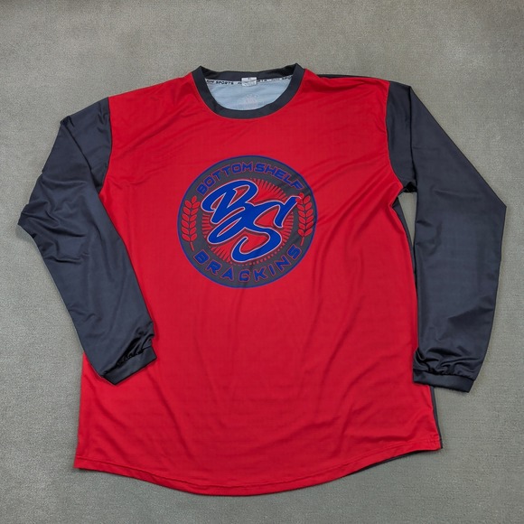 Kuta Sports Jersey Mens XL Red Black Bottom Shelf Softball Kirk 99 Long Sleeve — photo 2